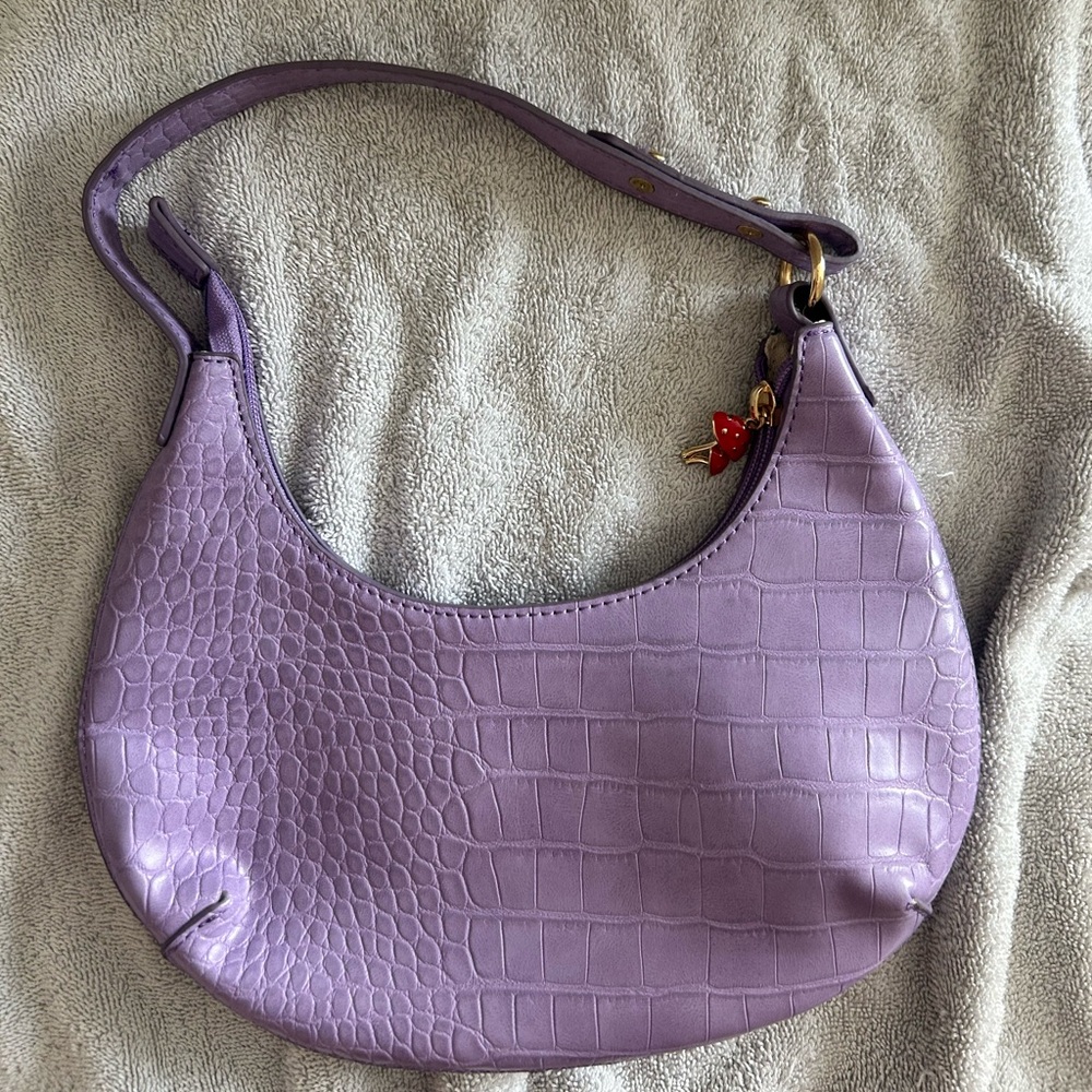 Y2K vibe Urban Outfitters Birdie Baguette Bag purple